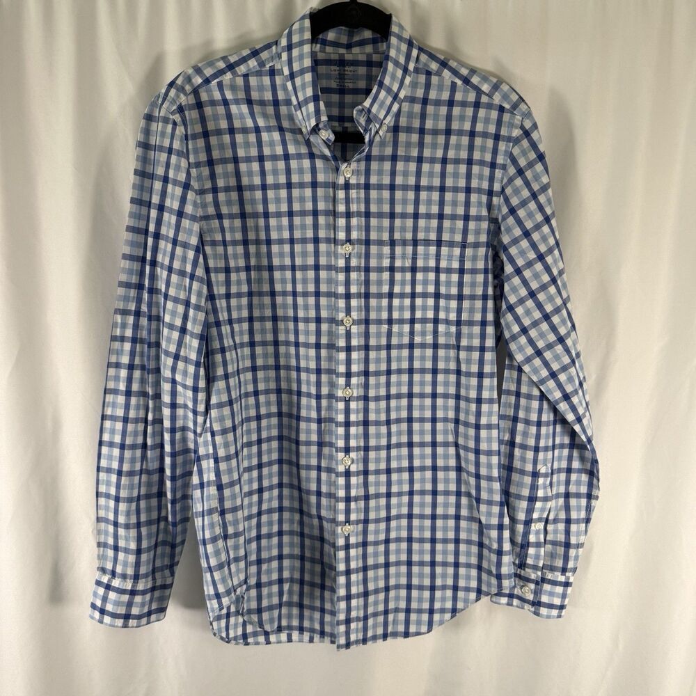 J. Crew Light Weight Shirt Men's Small Blue Plaid Long Sleeve Button Down Collar